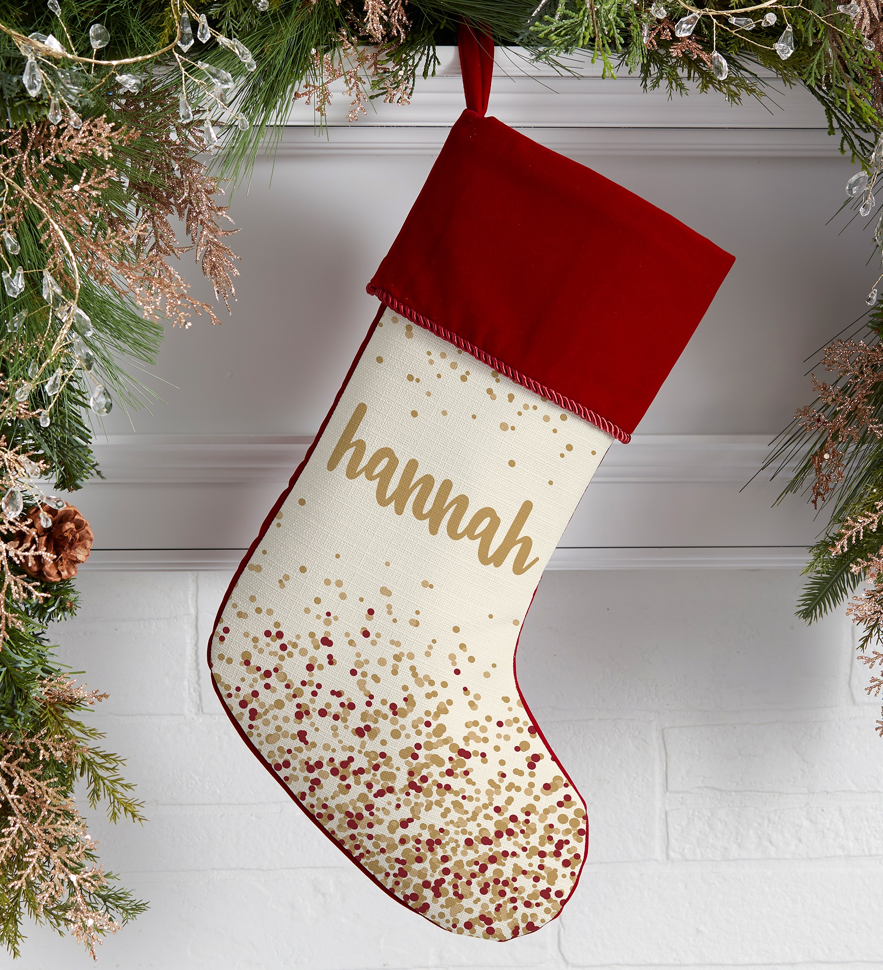 Sparkling Name Personalized Christmas Stocking
